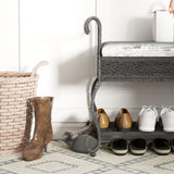 Shoe Rack Bench for, Industrial Bench, Rustic Shoe Rack for Small Spaces, Upholstered W2167P206030