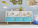 Kids bookcase with Collapsible Fabric Drawers, Children's Book Display, Toy Storage Cabinet 15986416