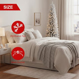 6FT Christmas Tree Artificial Plant with 358 Snowy Tips Flocked Pencil Slim PVC Tree Space-Saving 60571983