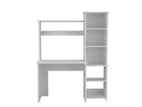 Desk, Five Shelves, Two Superior Shelves, White B097132897