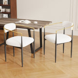 dining chairs set of 2 white , medieval modern dining chairs, teddy velvet chairs with metal legs, W1727P234051