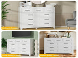 9-Drawer Tall Dresser, White Metal Storage Cabinet with Smooth Gliding Drawers, Space-Saving Chest T2398P498868