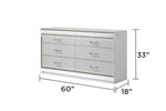 ZUN Glam Modern Style 6- Drawer Dresser Made with Wood in White B009P243212