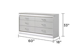 ZUN Glam Modern Style 6- Drawer Dresser Made with Wood in White B009P243212