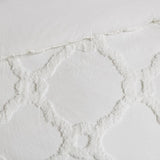 3 Piece Tufted Cotton Chenille Geometric Comforter Set Off-White King/Cal King B03597080