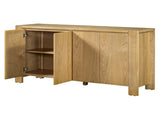 TREXM Buffet Cabinet with Storage, 4-Door Retro Wood Sideboard with Distressed Finish and Adjustable N715P310053D