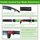 2-in-1 Manual Pole Saw 8.23-15.12FT Extendable Tree Pruner - SK5 Steel Pruner, Double-Hooked Saw 41775152