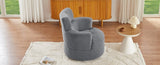 360&deg Swivel Chair Upholstered Accent Barrel Chair Swivel Round Sofa Chair with Adjustable Headrest N719P272676E