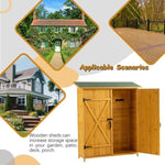 ZUN Outdoor Storage Shed with Lockable Door, Wooden Tool Storage Shed with Detachable Shelves and Pitch 28814055