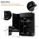 ON-TREND Elegant 2-in-1 Shoe Cabinets with Soft Cushion, Modern Storage Bench with Arched Doors & 12590496