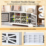 U-Can 43.3'' Entryway Bench with Coat Rack, 3-in-1 Design and Adjustable Shelves, Hall Tree with 7 N724P264668K