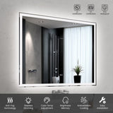 50"x40" Modern LED Smart Mirror Bathroom Mirror, Front Lit & Back Lit With 3 Color Adjustable, 58215296
