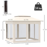 ZUN 11' x 11' Pop Up Canopy, Outdoor Patio Gazebo Shelter with Removable Zipper Netting, Instant Event W2225141507