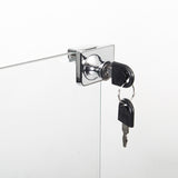 Two Door Glass Cabinet Glass Display Cabinet with 3 Shelves, White 81861862