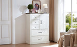 ZUN Farmhouse 5 Drawer Dresser for Bedroom, Tall Chest of Drawers, Chest of Drawers Organizer W1162P190835