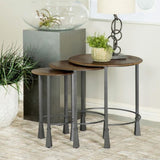 Natural and Gunmetal 3-Piece Nesting Table B062P153905