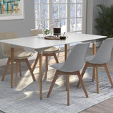 Grey and Natural Oak Padded Side Chairs B062P145597