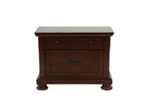 Rubber Wood 2 Drawers Nightstand in Antique Cherry Finish B016P251353