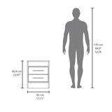 Nightstand 23.6" H, with 2 Drawers and 1 Shelf, White B097P250850