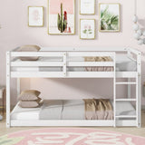 ZUN Solid Wooden, Solid Rubber Wooden Twin over Twin Loft Bed with Ladder, with Bed Platform of W504P191666