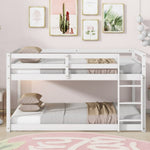 ZUN Solid Wooden, Solid Rubber Wooden Twin over Twin Loft Bed with Ladder, with Bed Platform of W504P191666