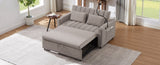 55.9" Convertible Sofa Bed Loveseat Sofa with Three USB Ports, Two Side Pockets, Two Cup Holders and WF322620AAR