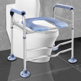 Raised Toilet Stool With Handle, Weight 400 LBS, Adjustable Height, Bottom Suction Cup, Smooth And 94460976