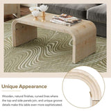 TREXM Minimalist Coffee Table with Curved Art Deco Design for Living Room or Dining Room WF317095AAD