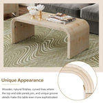 ZUN TREXM Minimalist Coffee Table with Curved Art Deco Design for Living Room or Dining Room WF317095AAD