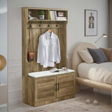 Wood Coat Rack, Storage Shoe Cabinet, with Clothes Hook, with Sponge Pad Product, Multiple Storage 03980719