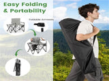 Oversized Foldable Camping Chair with Side Table & Cup Holder, 330 LBS Capacity for Outdoor Use-Gray 11091693