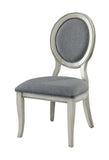 Transitional Antique White and Gray Side Chairs Set of 2 Chairs Dining Room Furniture Padded fabric B01152296