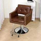 ZUN 360&deg; Swivel Faux Leather Swivel Salon Barber Chair Height Adjustable for Men & Women for Haircut W676P187962