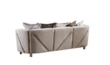 Chanelle Thick Velvet Fabric Upholstered Sofa Made With Wood in Beige B009P153970