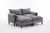 Convertible Combination Sofa Sofa U-Shaped Sofa with Footstools with Storage, Gray Sofa for Living W2012P252429