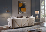 Chanelle Thick Velvet Fabric Upholstered Sofa Made With Wood in Beige B009P153970