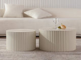 Round Wood Coffee Table for Living Room for Small Space Apartment and No Need Assembly W3081P255045