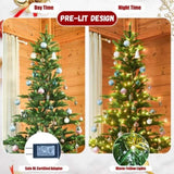 Artificial 4ft Green LED-lit Christmas Tree with 298PE/PVC Mixed Branch Tips,Hinged Premium & 31918153