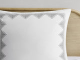 Cotton Printed Comforter Set with Chenille Gray Full/Queen B035128798