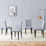 Four Light Gray Linen-Cotton dining chairs, simple and versatile, comfortable and accompanied. W1151P263121