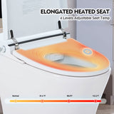 Heated Seat Smart Toilet without Bidet, Upmarket Compact Dual Flush Toilet 1/1.28 GPF, Tank less WF314230AAA