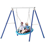 ZUN Metal Swing Stand With Saucer Outdoor Playground Metal Swing Set For Kids Outdoor Play Equipment W1262P168479