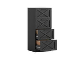 Farmhouse Vertical Printer Stand with X Pattern, 4-Drawer Storage Cabinet Fits Letter Files, Black 62748304