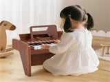 25 Keys Mini Digital Piano for Kids Age 3, Lighted Teaching Mode with 6 Tones & 15 Demo Songs-Brown 73025017