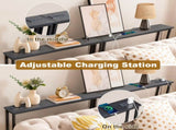 2 Pack 39.4" Narrow Console Sofa Table with Power Outlets and USB Ports, Long 77582653