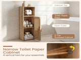 8" Slim Narrow Toilet Paper Cabinet with Adjustable Shelf, Slim Bathroom Storage Cabinet for Small 67874052