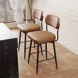 360 &deg Rotating Bar Chair Bar Stool bar stools set of 2 piece set with leather cushions and iron W1727P251187