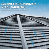 12x14FT Outdoor Sunroom, Galvanized Steel Hardtop Enclose Gazebo Sloping Roof, All Weather Aluminum W1859P300399