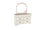 ZUN Antique White Wooden 1pc Dresser Only Bedroom Formal Antique Walnut Top Storage 7-Drawers Dresser B011P236768