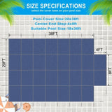 Pool Safety Cover, Fits 18x36ft Rectangular Inground Winter Swimming Pools, with 4x8ft Center End W465P203695